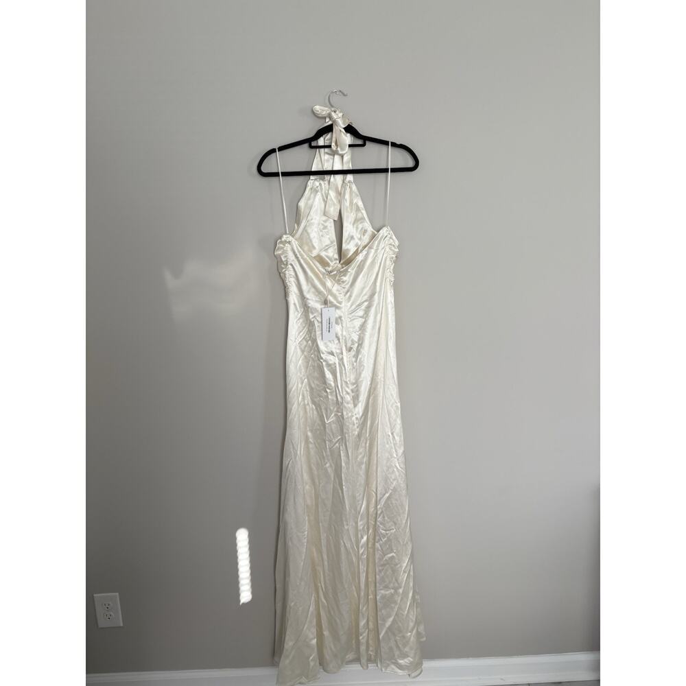 Reformation Veria Dress Halter Tie Zip Wedding Formal Style Women’s Size 4 - Picture 8 of 10